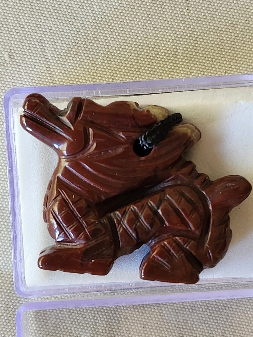 Red Jasper Carved Dragon Pendant